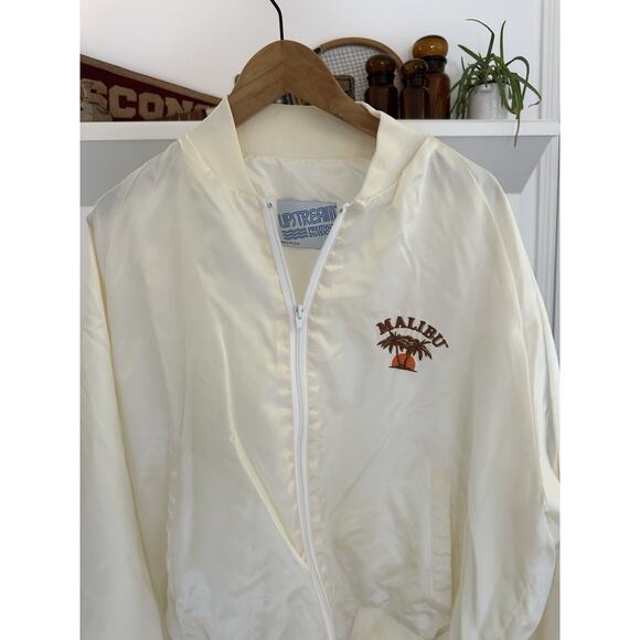Vintage 1980s Upstream Division Malibu California Satin Jacket XL 25 x 25.5 - Picture 3 of 5